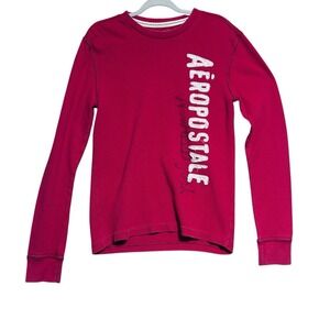 Aeropostale Shirt Men M Red Waffle Knit Thermal Athletic Academia Heritage Y2K‎